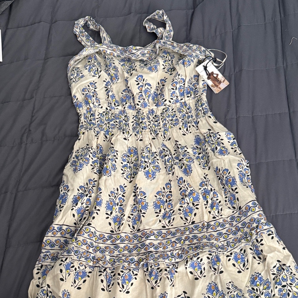 Sincerely Jules Blue and Cream Maxi Dress